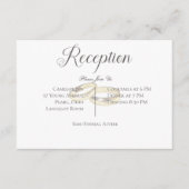 金ゴールド結婚のホワイトウェディングレセプションでのリングや輪 エンクロージャーカード (正面)