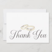 金ゴールド結婚のホワイトズの結婚リングや輪 サンキューカード (正面)