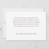 金ゴールド結婚のホワイトズの結婚リングや輪 サンキューカード (裏面)