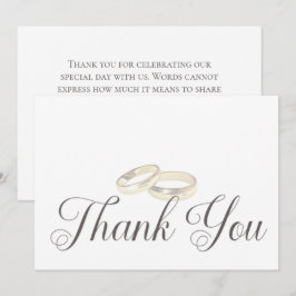 金ゴールド結婚のホワイトズの結婚リングや輪 サンキューカード