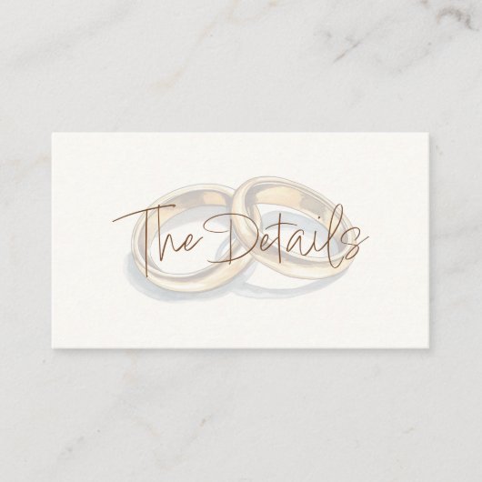 金ゴールド結婚のリングが詳細の背後に エンクロージャーカード (正面)