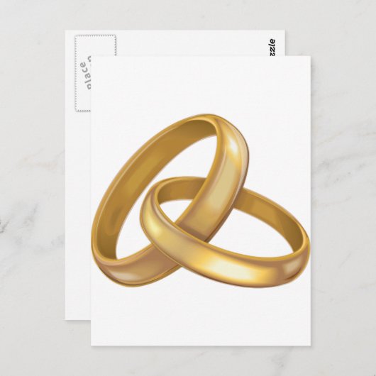 金ゴールド結婚のリングや輪が絡み合う ポストカード (正面/裏面)