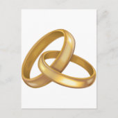 金ゴールド結婚のリングや輪が絡み合う ポストカード (正面)