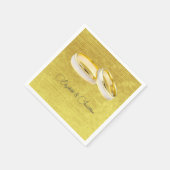金ゴールド結婚のリングや輪カスタム設計 スタンダードカクテルナプキン (角)
