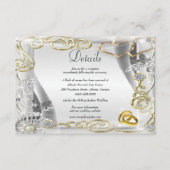 金ゴールド結婚のリングや輪ハート結婚の詳細 エンクロージャーカード (正面)