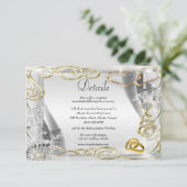 金ゴールド結婚のリングや輪ハート結婚の詳細 エンクロージャーカード (スタンド正面)