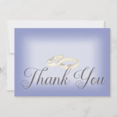 金ゴールド結婚のリングや輪Periwinkle結婚's サンキューカード (正面)