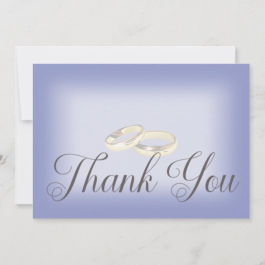 金ゴールド結婚のリングや輪Periwinkle結婚's サンキューカード (正面)