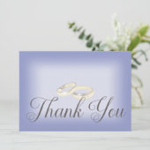 金ゴールド結婚のリングや輪Periwinkle結婚's サンキューカード (スタンド正面)