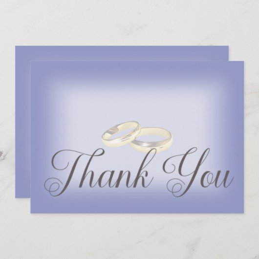 金ゴールド結婚のリングや輪Periwinkle結婚's サンキューカード (正面/裏面)