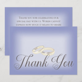金ゴールド結婚のリングや輪Periwinkle結婚's サンキューカード