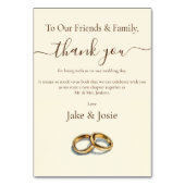 金ゴールド結婚のリング感謝していユーテーブルカード テーブルナンバー (正面)