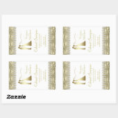 金ゴールド結婚のワインボトルラベル 長方形シール (シート)