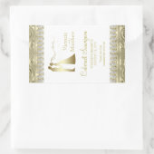 金ゴールド結婚のワインボトルラベル 長方形シール (バッグ)