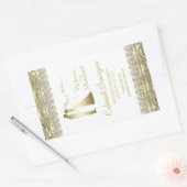 金ゴールド結婚のワインボトルラベル 長方形シール (封筒)