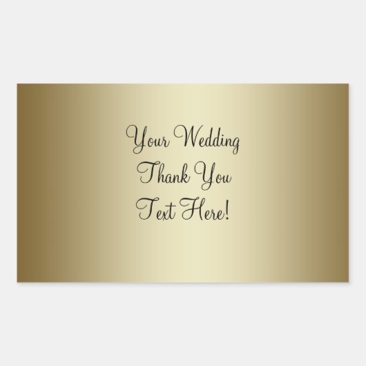 金ゴールド結婚のワインラベルのシール 長方形シール (正面)