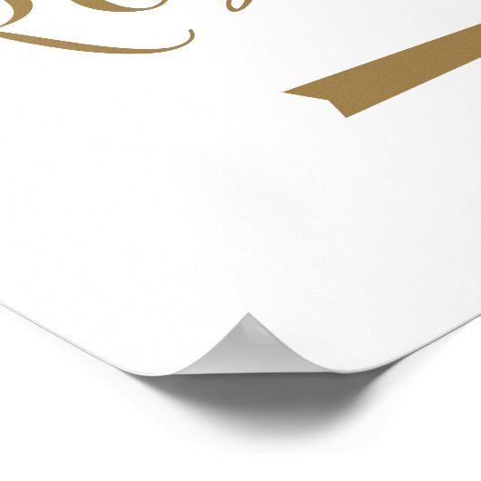 金ゴールド結婚の化粧室の右矢印記号 ポスター (角)