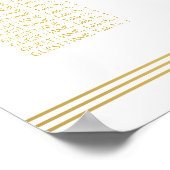 金ゴールド結婚の座席表24x36 ポスター (角)