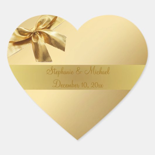 金ゴールド結婚の愛ハートシール(弓) ハートシール (正面)
