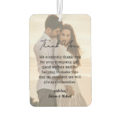 金ゴールド結婚の手書き感謝してい写真 カーエアーフレッシュナー (裏面)