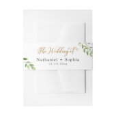 金ゴールド結婚の招待状用帯 招待状ベリーバンド (正面例)