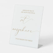 金ゴールド結婚の指定席は我々のスタイルではない 台座サイン (正面)