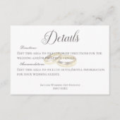 金ゴールド結婚の白の詳細上の結婚リングや輪 エンクロージャーカード (正面)