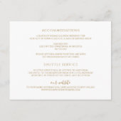 金ゴールド結婚の緑色植物水色エレガント エンクロージャーカード (裏面)