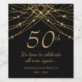 金ゴールド結婚の記念日 ワインラベル (シングルラベル)