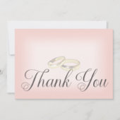 金ゴールド結婚の赤面の結婚リングや輪 サンキューカード (正面)