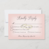 金ゴールド結婚の赤面の結婚リングや輪 出欠カード (正面)