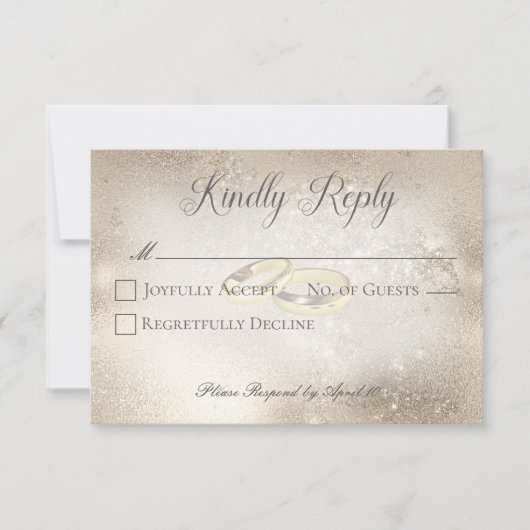 金ゴールド結婚の金ゴールドに対する結婚リングや輪 出欠カード (正面)