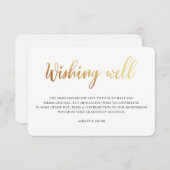 金ゴールド結婚の願いは順調だ。ホイルモダンインサート エンクロージャーカード (正面/裏面)