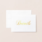 金ゴールド結婚の。フォイルクラシック詳細カード 箔カード (封筒付き正面)