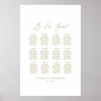 金ゴールド結婚のBe Our Guest Seat Sign ポスター