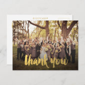 金ゴールド結婚のThank You Scriptフォトポストカード ポストカード (正面/裏面)