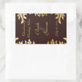 金ゴールド結婚アールヌーボーのワインラベル 長方形シール (バッグ)