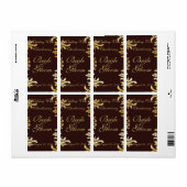 金ゴールド結婚アールヌーボーワインラベル ラベル (フルシート)