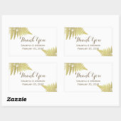 金ゴールド結婚ウッドランドのシダ 長方形シール (シート)