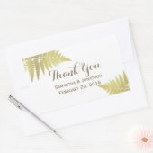 金ゴールド結婚ウッドランドのシダ 長方形シール (封筒)