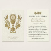 金ゴールド結婚カトリック祈りの言葉聖札 (正面&裏面)