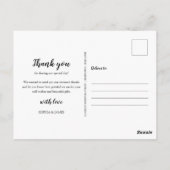 金ゴールド結婚キューピッドの写真ありがとう ポストカード (裏面)