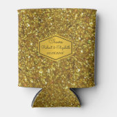 金ゴールド結婚グリッタークーラーボックス 缶クーラー (正面)