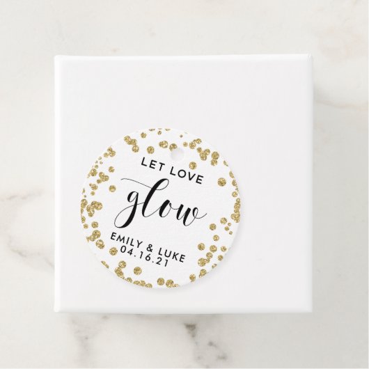 金ゴールド結婚グリッターロウソク フェイバータグ (インサイチュ)