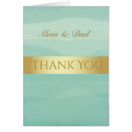 金ゴールド結婚グリーンサンキューカード