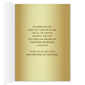 金ゴールド結婚グリーンサンキューカード (内側 (右))