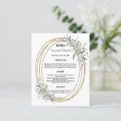 金ゴールド結婚グリーンズメニューカード (スタンド正面)