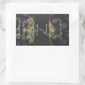 金ゴールド結婚スパイダーズのワインラベルシール 長方形シール (バッグ)