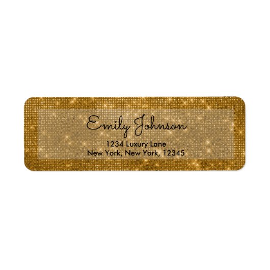 金ゴールド結婚スパークル、記念日または誕生日 ラベル (正面)