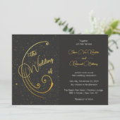 金ゴールド結婚スペックル 招待状 (スタンド正面)